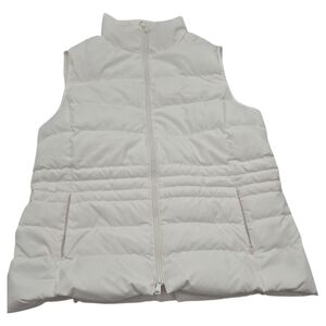 Talbot's Womens Down-Filled Cream Puffer Vest Size Medium Petite MP